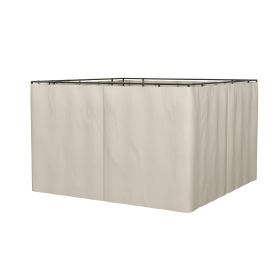 9.84' x 11.8' Gazebo Sidewall Set with Hooks/C-Rings, Beige (Option: Beige-500x100x400 mm)